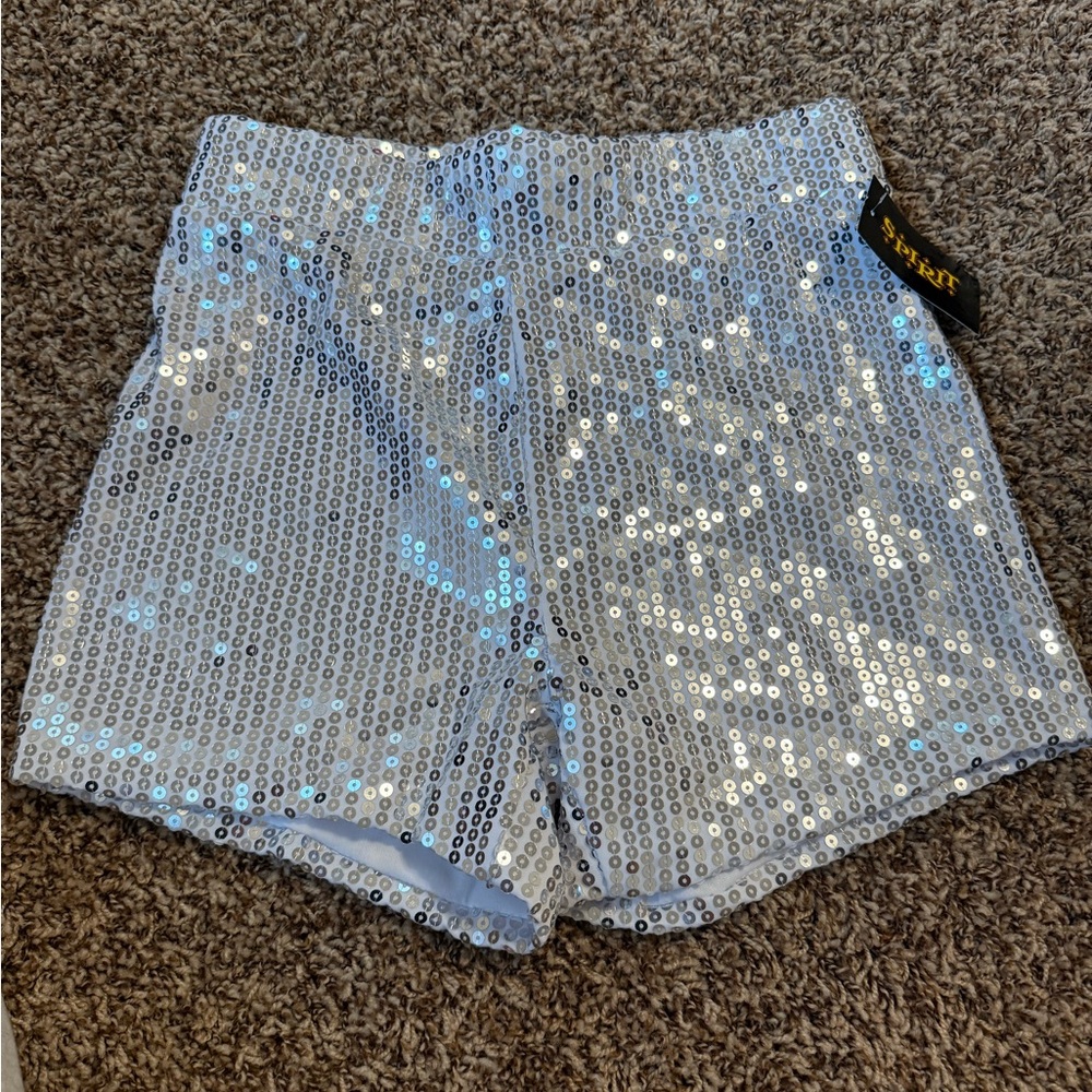 Spirit Silver Sequin Athletic Shorts